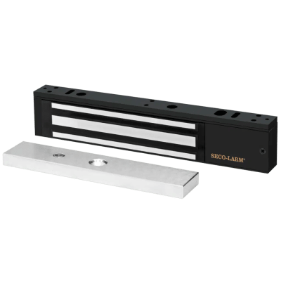 [E-941SB-600PQ] Chapa Magnética  600 Lbs / Led de Estatus / Color Negro /  Libre de Magnetismo Residual / Sensor de Adherencia / Diseño Elegante