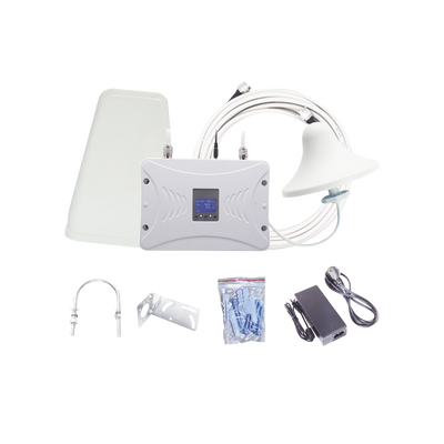 [EP20-TB-4GV2] Kit Amplificador de Señal Celular 2G, 3G y 4G / Mejora llamadas convencionales y VoLTE / Amplifica señal de TELCEL, AT&T y MOVISTAR / Cubre hasta 300 m² con una antena y hasta 900 m² con 3 antenas.