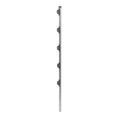 [SYS-POST-3] Poste de Paso de 1.2m para Cerca Electrificada.Tubo Galvanizado cal. 18 de 1"Diam. con Tapón y 5 Aisladores Instalados.
