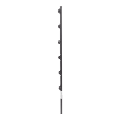 [SYS-POST-10B] Poste con 6 Aisladores de PASO  para Cerca Electrificada. Tubo Galva. de 1.4m, cal. 18 de 1" Diam. + Pintura Negra.