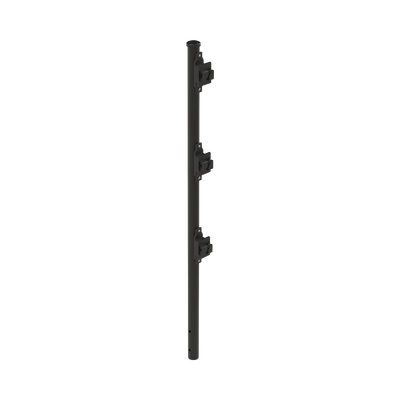 [SYS-POST-7B] Poste de Paso Negro de 0.75m para Cerca Electrificada. Tubo Galvanizado cal. 18 de 1"Diam. con Tapón y 3 Aisladores Instalados.