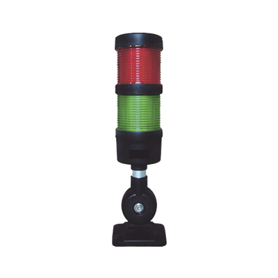 [EI-2-RG-110240] Torre LED Indicadora de estado de 2 niveles color Rojo y Verde, con Buzzer integrado a 85 dB,  a 110-240 VCA con Montaje incluido de 60 mm de diámetro