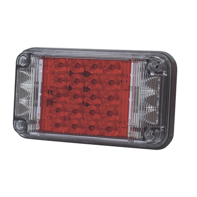 [XLTE2345R]  Luz de Advertencia de 7X4", Color Rojo, Con Luces de Trabajo, Ideal para Ambulancias