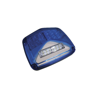 [XLTE1755B] Luz de advertencia de 8 X 6", Color Azul, Con Luz de Trabajo Clara, Ideal para Ambulancias