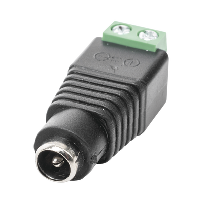 [JR-53] Adaptador Hembra Tipo Jack de 3.5 mm Polarizado de 12 Vcc / Terminales Tipo Tornillo / Polarizado (+/-) / Ideal para Cámaras de Video Vigilancia