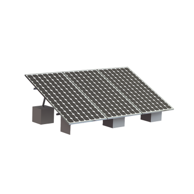 [VEKTOR8R3M] Montaje para 3 Panel Solar, Riel "8" de 4050mm para Módulos con Espesor de 35mm, Velocidad de Viento Máx. 136km/h (20° a 45°)