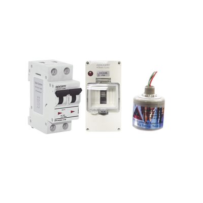 [PL40ACD] Kit de Centro de Carga Para Corriente Directa, Breaker de hasta 800 Vcc de 40 A con Supresor de Descargas Atmosféricas.