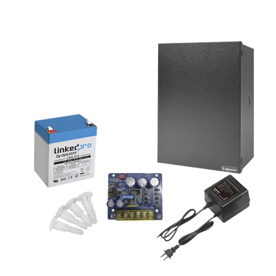 [KIT16B3LK5] Kit con fuente PLB3 con salida de 12 Vcc a 4 Amper, incluye transformador y batería de 12 V a  5.5 Amper 
