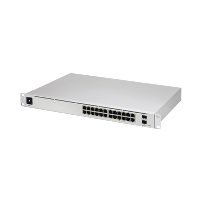[USW-PRO-24] UniFi Switch USW-Pro-24, Capa 3 de 24 puertos Gigabit RJ-45 + 2 puertos 1/10G SFP+, pantalla informativa