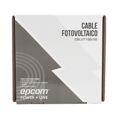 [CBL-UT-10B/50] Cable Fotovoltaico Negro / Cobre Estañado / 6 mm² (10 AWG) / 2000V / Rollo de 50 m / / UL 4703 y TUV
