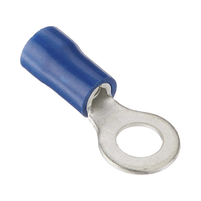 [AE34161] Terminal tipo ojo aislada / 16- 14 AWG /  3/16" / Azúl / Paquete de 25 piezas.