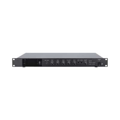 [EP-B350DTB] Amplificador de Audio | 1 canal | 350 W | Sistema 100V y Baja Impedancia | 4 Entradas de Micrófono Balanceadas | Bluetooth | USB | SD | FM | Montaje en Rack