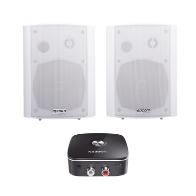 [SF775AW/BT] Kit  Altavoces + Modulo Receptor BT | Montaje en Pared | 2x20W RMS | Material ABS y Reja Metálica | Bracket de Metal | Color Blanco