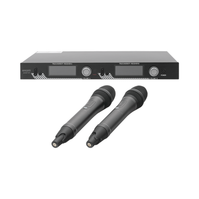[SF-521UH] Kit de Microfonía inalámbrico | 2 Micrófonos de mano | Receptor UHF | Pantalla LCD | 200 Canales | Gran cobertura