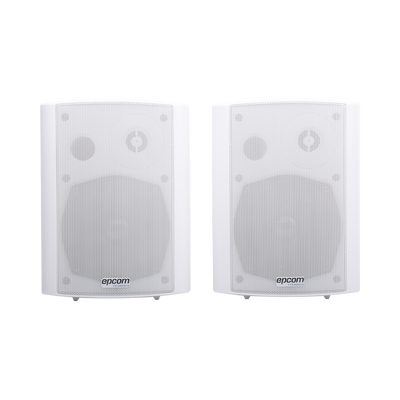 [SF-775AW] Altavoces Amplificada de Montaje en Pared 5"+1.5" | RMS 20W@8ohms y Pasivo 20W | Material ABS | Reja Metálica | Bracket de Metal | Color Blanco