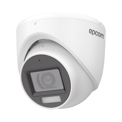 [E8-TURBO-DLX] [Dual Light + ColorVu] Turret TURBOHD 2 Megapixel (1080p) / Lente 2.8 mm / 30 mts IR + 20 mts Luz Blanca / Gran Angular 101° / Exterior IP67 / Micrófono Integrado /  4 Tecnologías /  Metal 