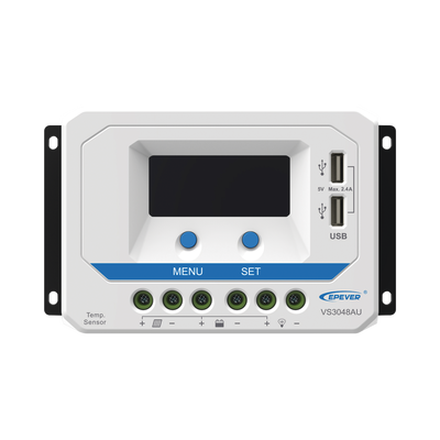 [VS-3048-AU] Controlador Solar de Carga PWM 12/24/36/48 V 30 A, Salida USB, con Display