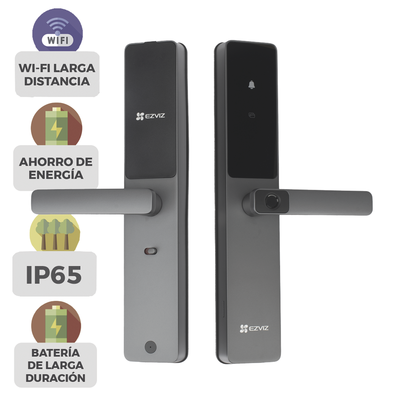 [CS-DL05-R100] Cerradura Inteligente / Cerrojo Tipo Americano / Wi-Fi / Bluetooth  /  Códigos Temporales Para Visitantes / Lectura de Huella / Lectura de Tag / Contraseña /  Botón para Timbrar / Apertura remota desde la APP /  No Requiere Hub 