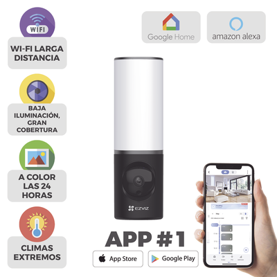 [CS-LC3] Cámara IP 4 Megapíxel / Wi-Fi / Lampara Integrada / Audio de dos vías / Imágen Nocturna a Color / Detección Humana / Audios Personalizables / Almacena en Memoria Interna / Uso Exterior con Protección
