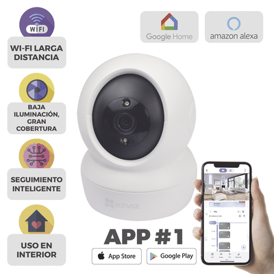 [C6N] Mini Cámara IP PT 2 Megapíxel / Wi-Fi / Seguimiento Inteligente / Audio de Dos Vías / Notificación Push / Ranura para Memoria / Uso en Interior
