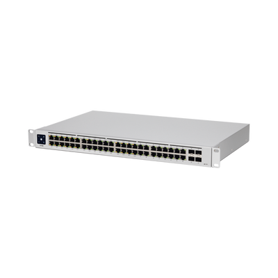 [USW-48-POE] UniFi Switch USW-48-POE, Capa 2 de 48 puertos (32 puertos PoE 802.3af/at + 16 puertos Gigabit) + 4 puertos 1G SFP, 195W, pantalla informativa
