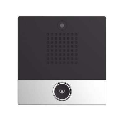 [I10SV] Mini video Intercomunicador para hotelería y hospitales, con diseño elegante, PoE, cámara 1Mpx, 1 botón, 1 relevador integrado de salida y entrada.