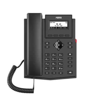 [X301G] Teléfono IP empresarial para 2 lineas SIP con pantalla LCD,  Puertos Gigabit, Códec Opus, conferencia de 6 vías, PoE.