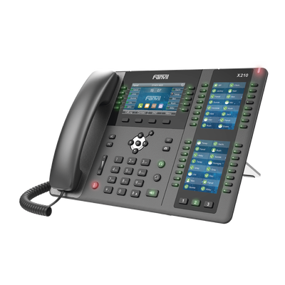 [X-210] Teléfono IP ideal para recepción hasta 20 líneas SIP, PoE, 106 botones DSS, Bluetooth integrado para diademas, puertos Gigabit, soporta recepción video