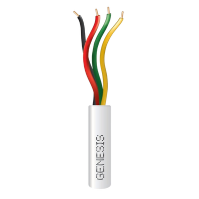 [2103-1101/1000] Bobina de 305 Metros (1000 Pies) / Alambre de Cobre / 4 x 22 AWG / Riser / Color Blanco / Para Aplicaciones de Alarmas de Intrusión / Sistemas de Automatización