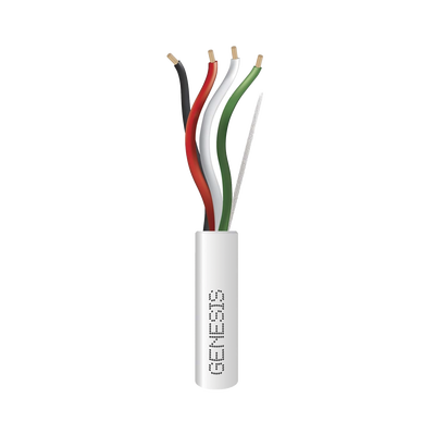 [2115-1101/1000] Bobina de 305 Metros (1000 Pies) / Cable de Cobre / 4 x 18 AWG / Riser / Color Blanco / Para Aplicaciones de Alarmas de Intrusión/Control de Acceso/ Automatización / Interfonos y Tv Porteros