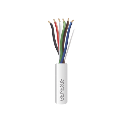 [3116-1012] Carrete de 305 Metros (1000 Pies) / Cable de Cobre / 6 x 18 AWG / Plenum / Para Interior / Color Blanco / Para Aplicaciones de Alarmas de Intrusión/Control de Acceso/ Automatización / Interfonos y Tv Porteros