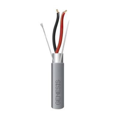 [2221-1009/1000] Carrete de 305 Metros (1000 Pies) de Cable / 2 x 16 AWG / Riser / Blindado / Tipo CMR-CL3R-FPLR-FT4 / Color Gris / Aplicaciones de Alarmas de Intrusión/Control de Acceso/ Automatización / Interfonos y Tv Porteros