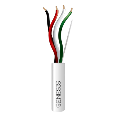 [5474-5501] Bobina de 152 Metros (500 Pies) de Cable / 4 x 16 AWG / Cable Audacious / Riser / Libre de Oxígeno / Color Blanco / Aplicaciones de Alarmas de Intrusión y Automatización