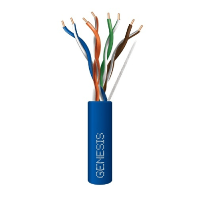 [6360-1106/1000] Bobina de Cable de 305 Metros (1000 Pies) / UTP Cat6 Riser / Color Azul / UL, CMR, Probado a 350 MHz / Para Aplicaciones de CCTV, Redes de Datos IP Megapixel / Control RS485