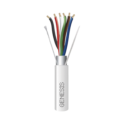 [3216-1012] Carrete de 305 Metros (1000 Pies) / Cable de Cobre / 6 x 18 AWG / Plenum / Color Blanco / Blindado / Para Aplicaciones de Alarmas de Intrusión / Control de Acceso / Automatización / Interfonos y Tv Porteros