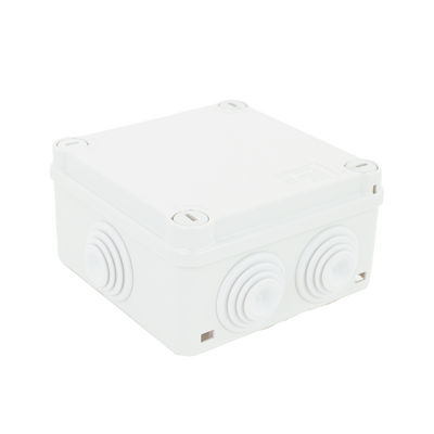 [GW-44-024] Caja Estanca de PVC Para Derivación y Conexión, 6 Entradas, Tapa con Tornillo de 1/4" de Vuelta, 100x100x50 mm (Área Interna), Uso Exterior IP55, Material que no Propaga el Fuego y Libre de Hálogenos