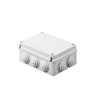 [GW-44-007] Caja de derivación de PVC Auto-extinguible con 10 entradas, tapa atornillada, 190 x 140 x 70 MM, Para Exterior (IP55)