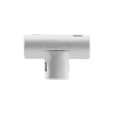[DX-40-220] Unión en "T" para tubería rígida, recomendado para cable eléctrico, PVC Auto-extinguible, de 20 mm