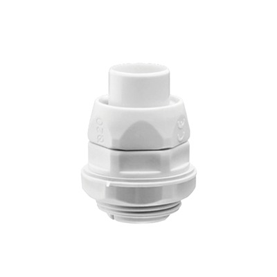 [DX-54-050] Conector (Racor) de tubería flexible a caja, PVC Auto-Extinguible de 50 mm, IP55
