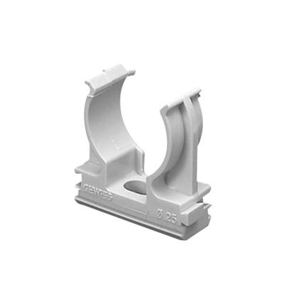 [GW-50-601] Soporte de presión (Abrazadera), PVC Auto-extinguible, abierto para tubería de 16 mm 