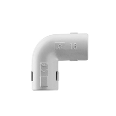 [DX-40-325] Unión en "L" (Codo) para tubería rígida, recomendado para cable eléctrico, PVC Auto-extinguible, de 25 mm 