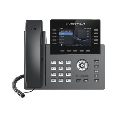 [GRP-2615] Teléfono IP Wi-Fi, Grado Operador, 10 líneas SIP con 5 cuentas, pantalla a color 4.3", puertos Gigabit, Bluetooth, PoE, codec Opus, IPV4/IPV6 con gestión en la nube GDMS