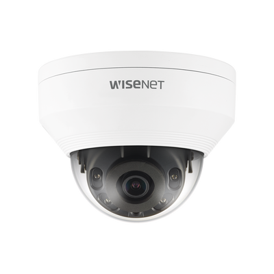 [QNV-8010R] Cámara IP Tipo Domo Antivandálica 5 Megapíxel / Lente 2.8 mm / IR 20M / WDR 120db / Exterior IP66 / H.265 & WiseStream