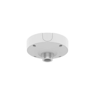[SBP-180CMB] Base de Montaje para Techo SBP-180CMB / Aluminio / Color Blanco RAL9003 / Diámetro 180 mm / Peso 970 g / Tornillo TR30 / Orificio Conduit 19.1 mm / Compatible con Múltiples Modelos Hanwha