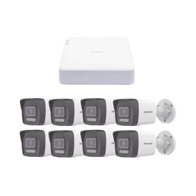 [KIPCV2M/8B] Kit IP 1080p (2 Megapixel) / NVR de 8 Canales con 8 Puertos PoE / 8 Cámaras IP Bala ColorVu Lite y ACUSENSE Lite / Micrófono Integrado