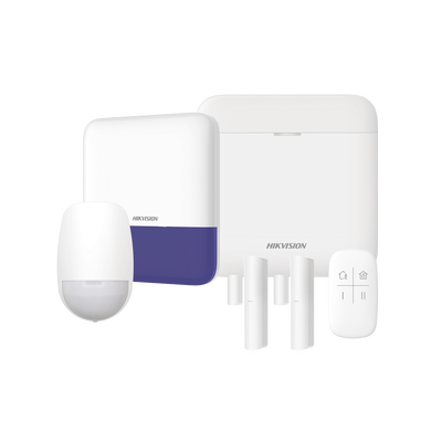 [AXPRO-KIT] (AX PRO) KIT de Alarma AX PRO / Incluye: 1 Hub con bateria de respaldo / 1 Sensores PIR / 2 Contactos Magnéticos / 1 Control Remoto / 1 Sirena Inalambrica Exterior / WiFi / Compatible con Hik-Connect P2P