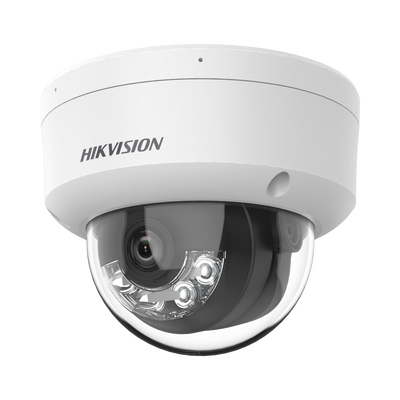 [DS-2CD1143G2-LIUF] Domo IP 4 Megapixel / Lente 2.8 mm / Dual Light (30 mts IR + 30 mts Luz Blanca) / Micrófono Integrado / Antivandálico IK08 / ACUSENSE Lite / Exterior IP67 / H.265 / PoE / ONVIF / Micro SD