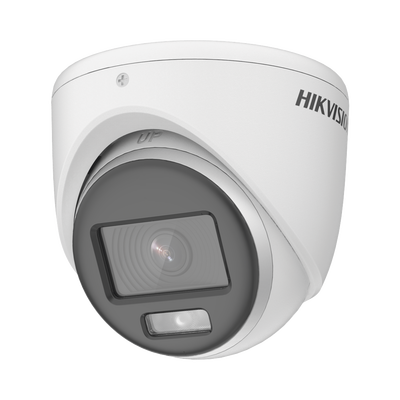 [DS-2CE70DF0T-LMFS] [Dual Light + ColorVu] Turret TURBOHD 2 Megapixel (1080p) / Lente 2.8 mm / 20 mts IR + 20 mts Luz Blanca / Gran Angular 105° / Exterior IP67 / Micrófono Integrado / dWDR / 4 Tecnologías / Metal