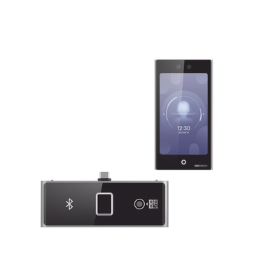 [DS-K1T673DWX/K] Terminal Facial Min Moe WiFi con pantalla de 7" y Lector de Huellas, Códigos QR y Bluetooth /  Exterior IP65 / 10,000 rostros y 50,000 tarjetas / Soporta módulo lector de Huella, QR y Bluetooth / HIK-IA