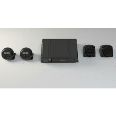 [AE-MD5043-SD/I/GLF/KIT] Kit DVR Móvil / 2 Cámaras Interior + 2 Cámaras Exterior / (1080p) / 4 Canales TURBOHD / Tecnología IA Integrada / Soporta 4G / GPS / Sensor G / Soporta 2 Memorias SD (512 GB total) 
